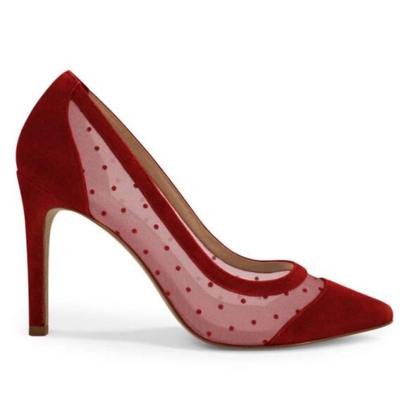 NEW ALLEGRA JAMES Suede Debbie Pumps red for women 663tn - Picture 1 of 9